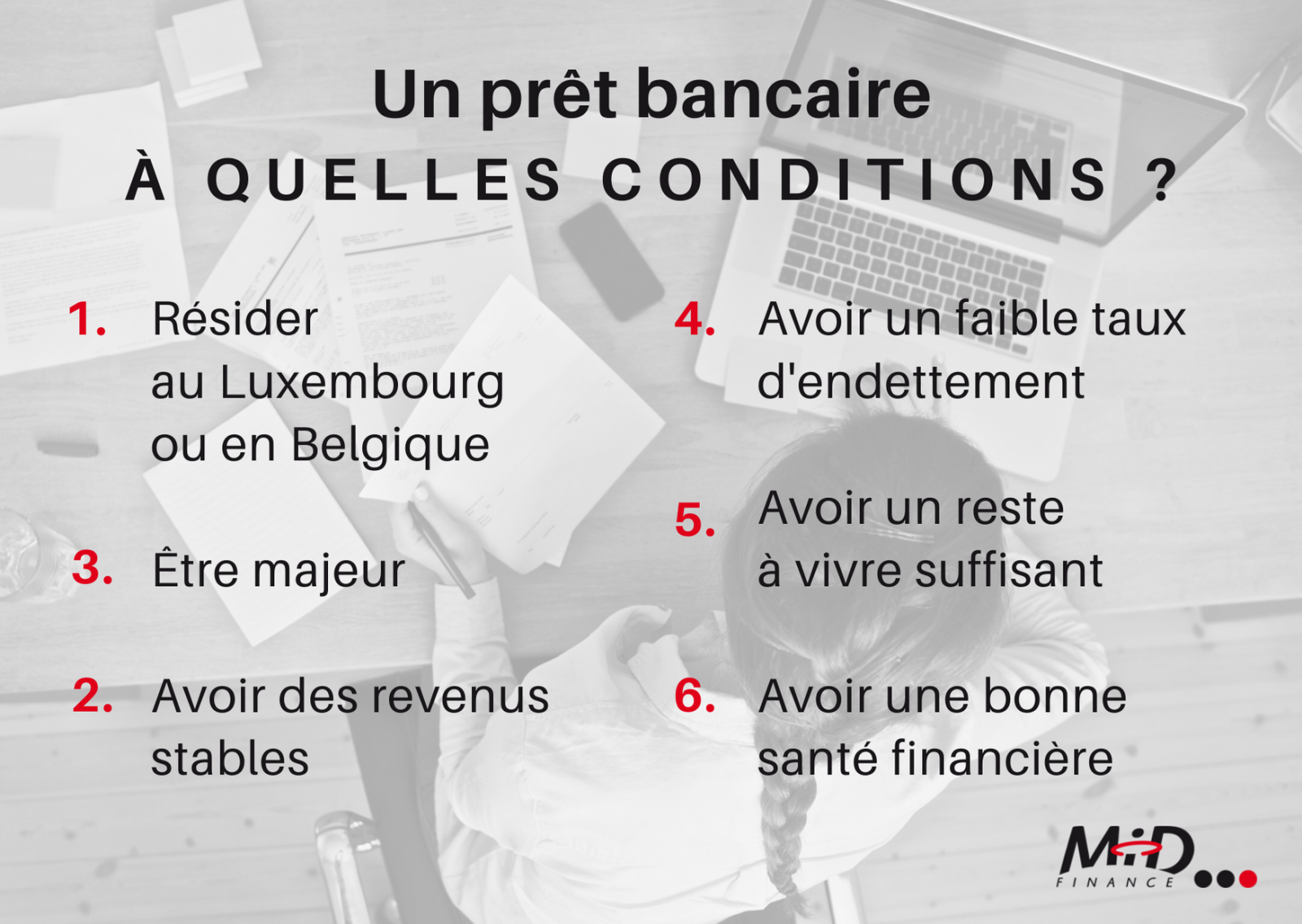 Conditions pour obtenir un pret bancaire